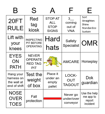 SAFETY BINGO Card