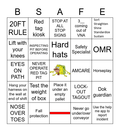 SAFETY BINGO Card