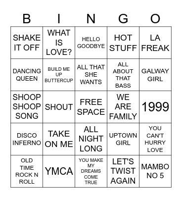 NIGHT SHAKEDOWN Bingo Card