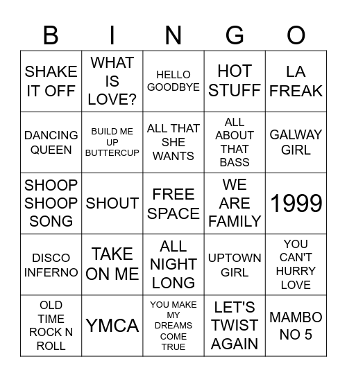 NIGHT SHAKEDOWN Bingo Card