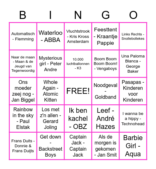 FOUTE BINGO Card