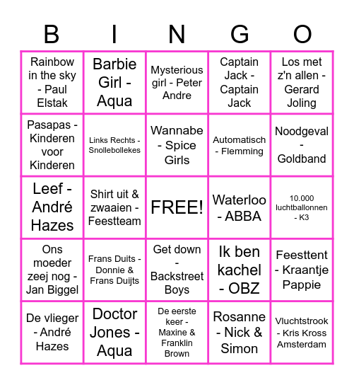 FOUTE BINGO Card