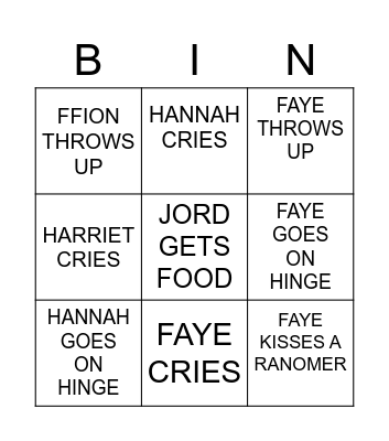 NYE 2023 BINGO Card