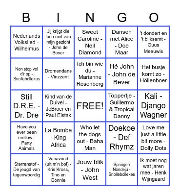 FOUTE BINGO Card