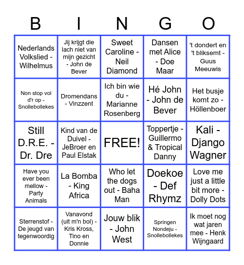 FOUTE BINGO Card