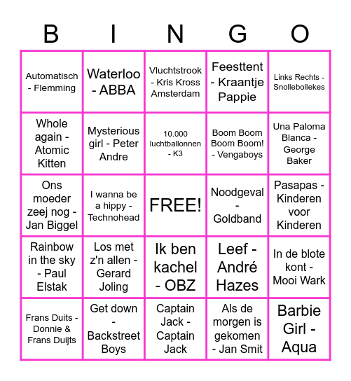 FOUTE BINGO Card