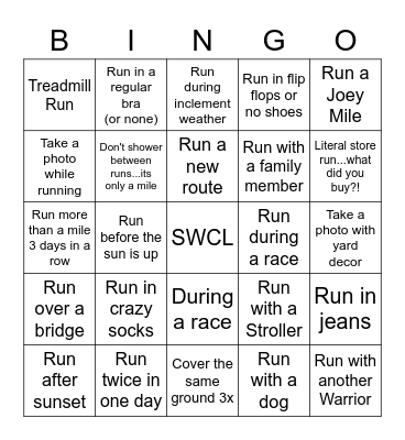 SWCL January Bingo Card