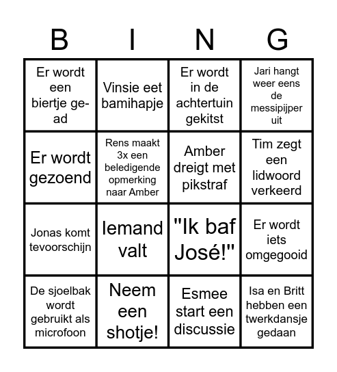 De nieuwjaars - BINGO Card