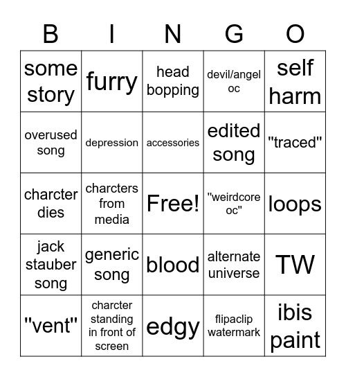 animation meme bingo Card