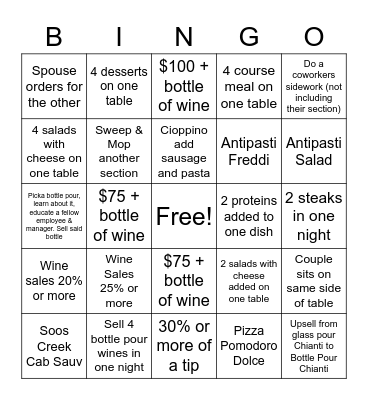 Server Bingo! Bingo Card