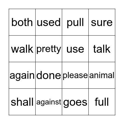 Trick Words - Units 1-4    Grade 2 Bingo Card