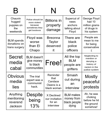 The Greatest Lie Ever Sold Bingo Card