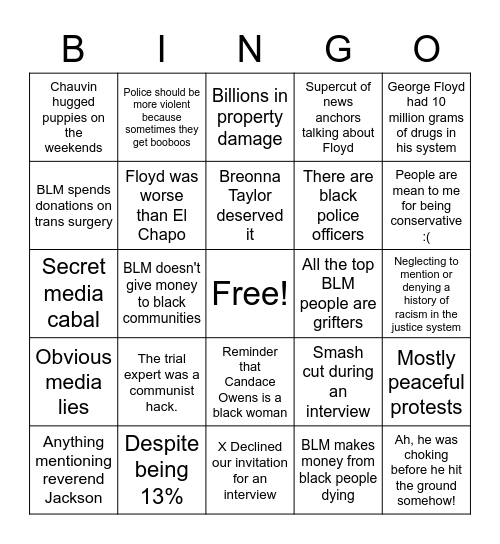 The Greatest Lie Ever Sold Bingo Card