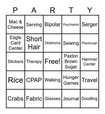 Shelly's Surprise 45! Bingo Card