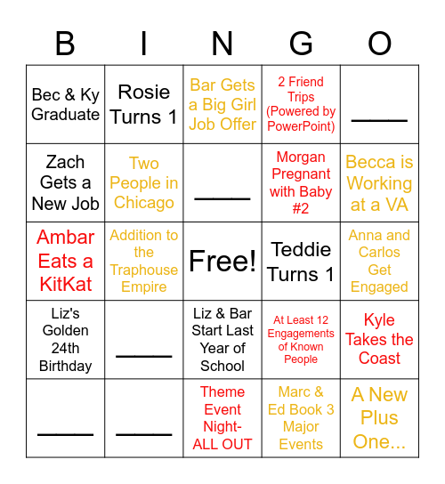 2023 Bingo Sheet Bingo Card