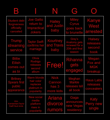 2023 Bingo Card