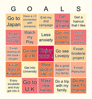 For 2023 Bingo Card