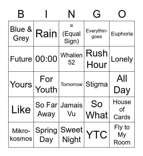 Hislittlecrab Bingo Card