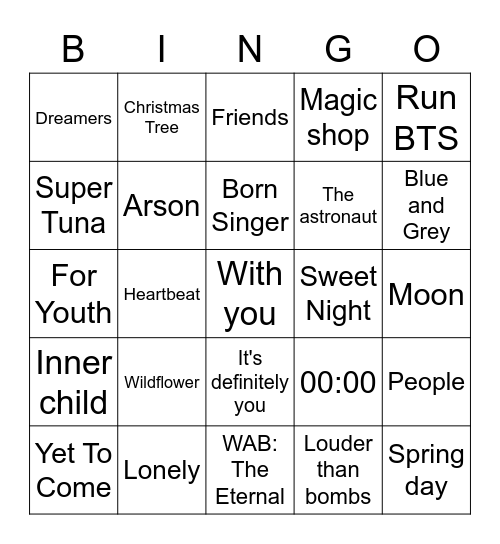 @vante0719 Bingo Card