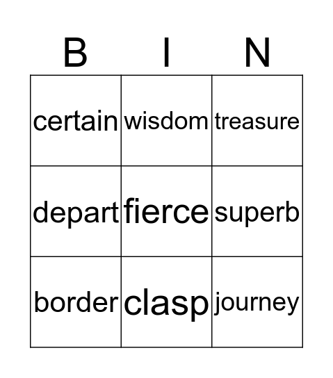 Green Unit 6 Bingo Card