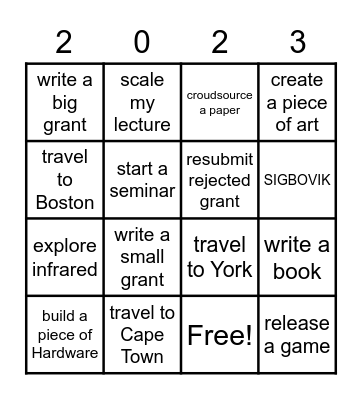 goals for the new year Bingo Card