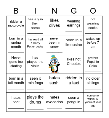 WHO CAN YOU FIND? Bingo Card