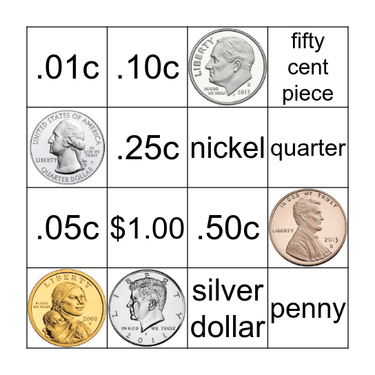 COIN VALUE Bingo Card