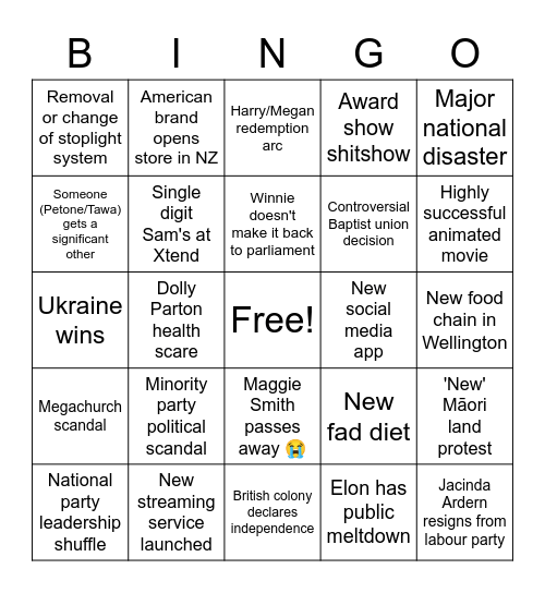 2023 Bingo Card Bingo Card