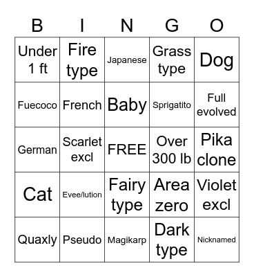 Suprise trade bingo Card