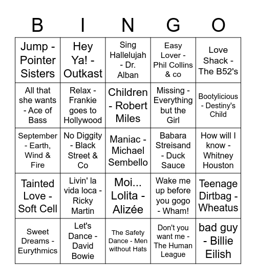 Silvester Bingo Card