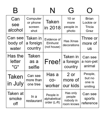 2023 Phone Roulette Bingo Card