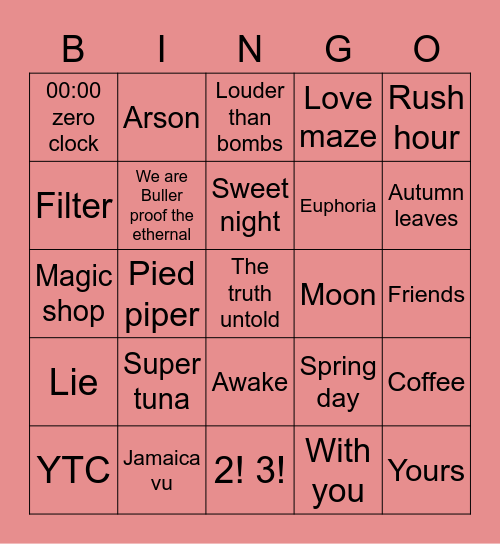 @artfortannies_ Bingo Card