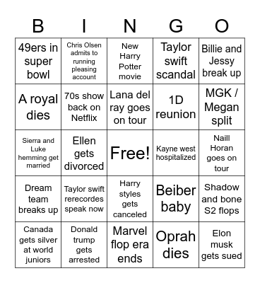 2023 bingo Card