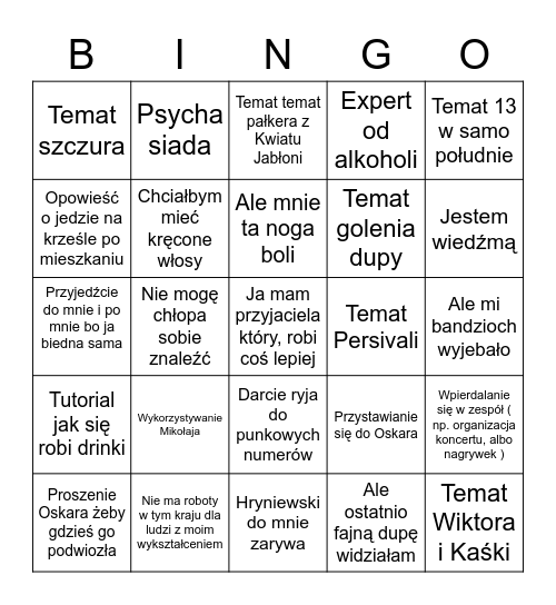 Katarzyna Bingo Card