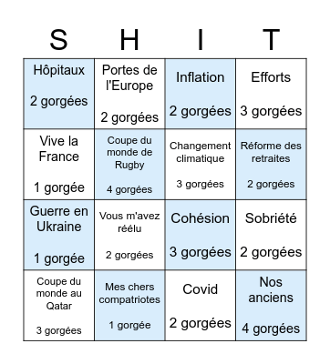 Bingo Finito voeux 2023 Bingo Card