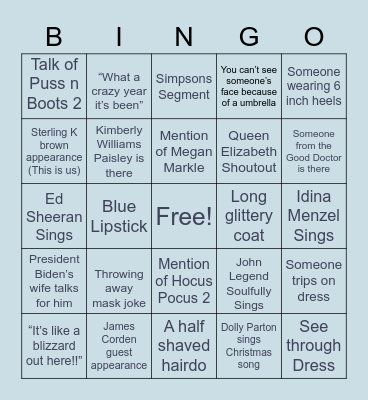 Tonight’s Bingo Card