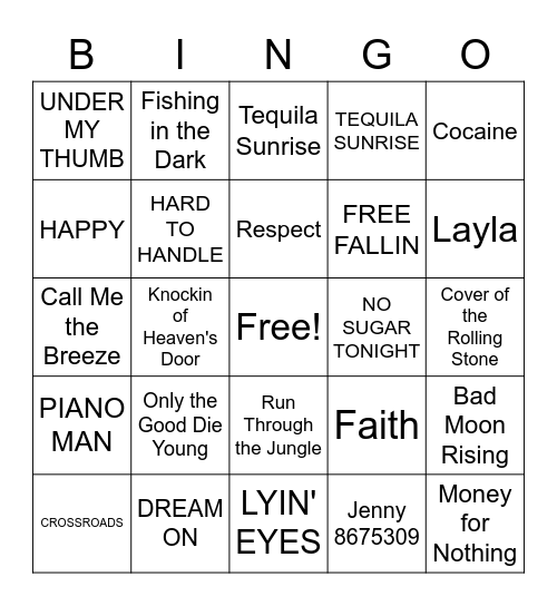 New Year's Eve 2023 Bingo Card
