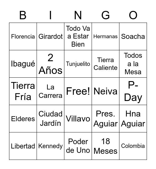 BINGO MCBS Bingo Card