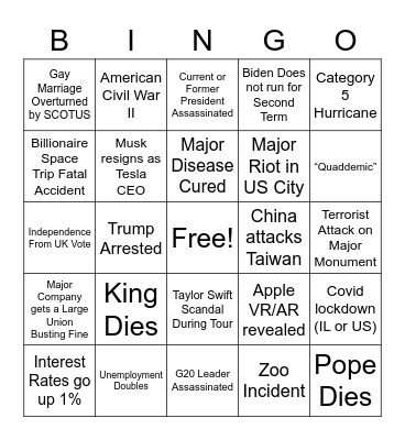 2023 Bingo Card