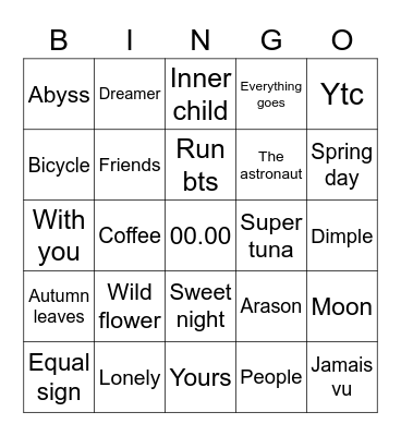 Taeberry79 Bingo Card