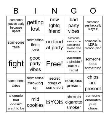 New Year's Eve 2022 Bingo Card