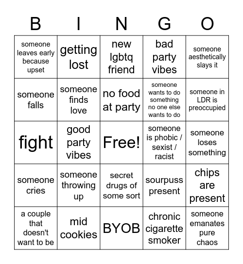 New Year's Eve 2022 Bingo Card