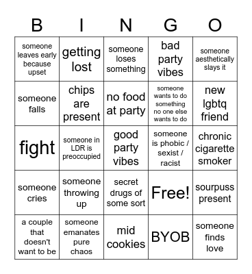 New Year's Eve 2022 Bingo Card