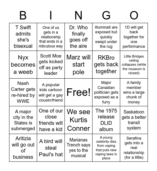 Marz+Nyx 2023 Bingo Card