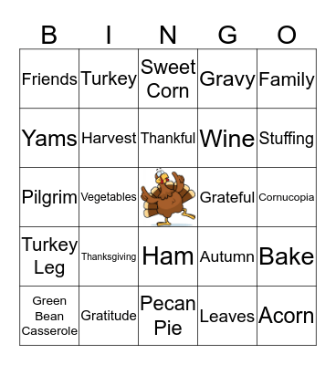 Turkey Time Bingo Card