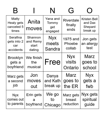 2023 Bingo Card