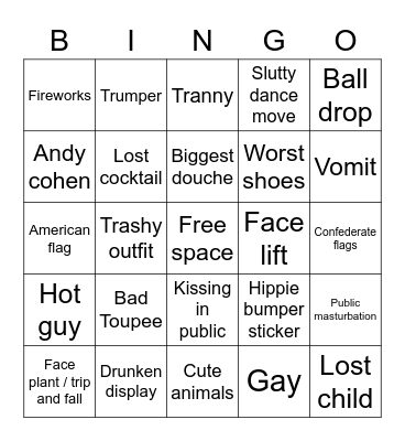 New Years Bingo Card