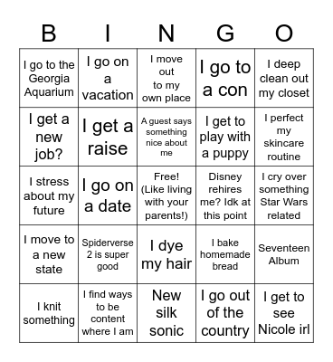 2023 Bingo Card