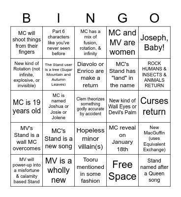The BINGOKakaka Bingo Card