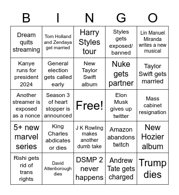 General Bingo Card